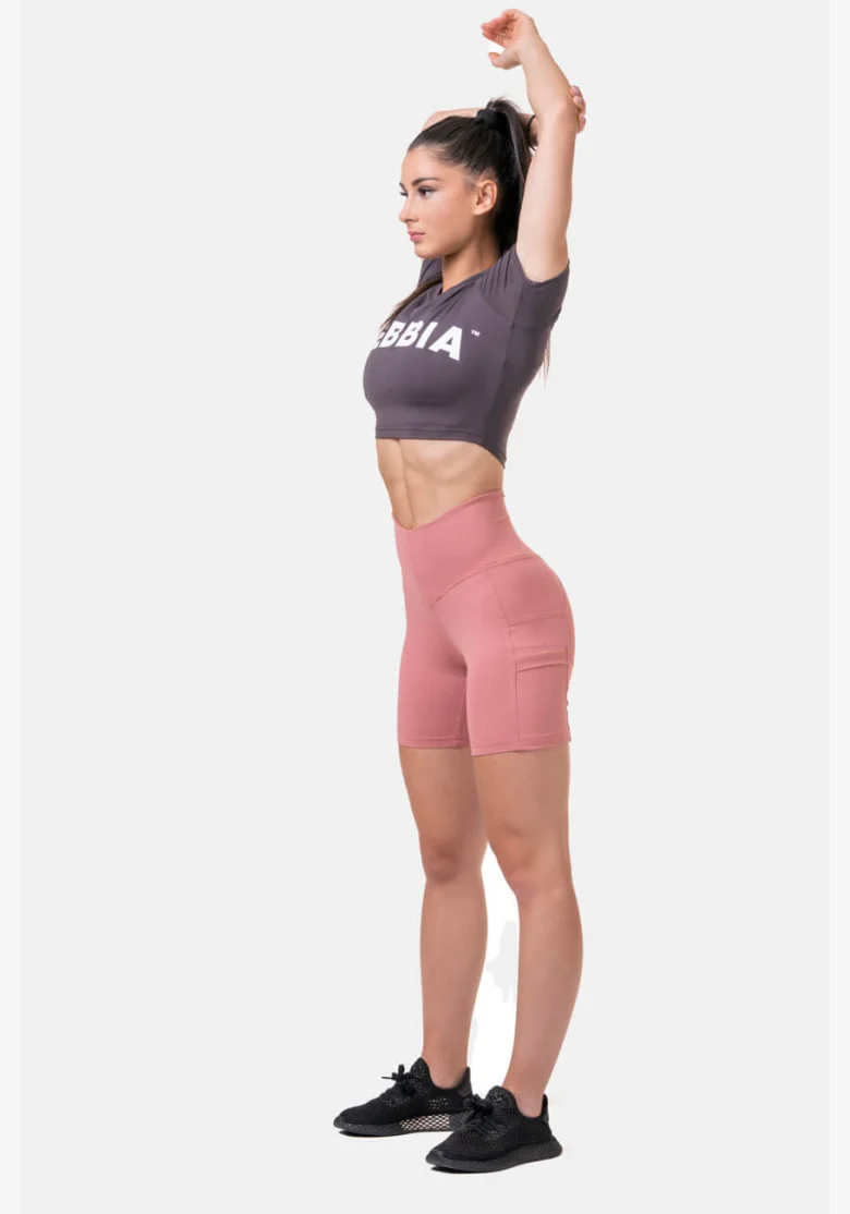 NEBBIA Fit & Smart dámske cyklistické šortky ružová