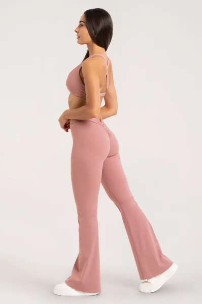 Gym Glamour zvonové legíny Deep Glow Blush 2