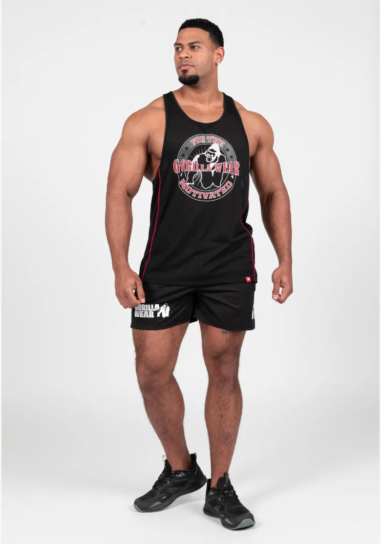 Gorilla Wear pánske tielko Casper Stringer – čierna / červená