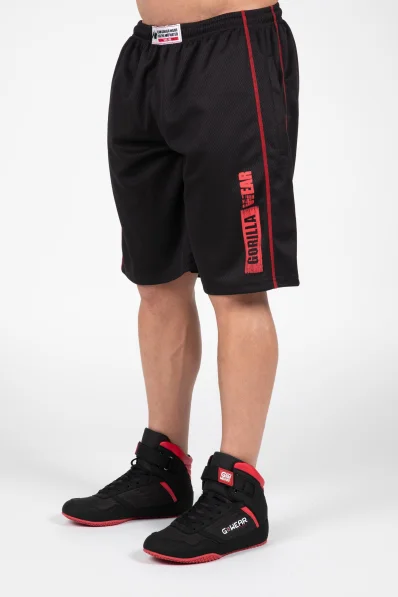 Gorilla Wear pánske šortky Wallace Mesh – čierna / červená
