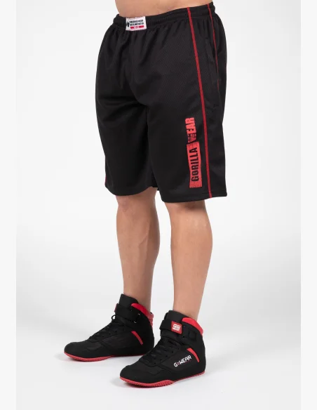 Gorilla Wear pánske šortky Wallace Mesh – čierna / červená