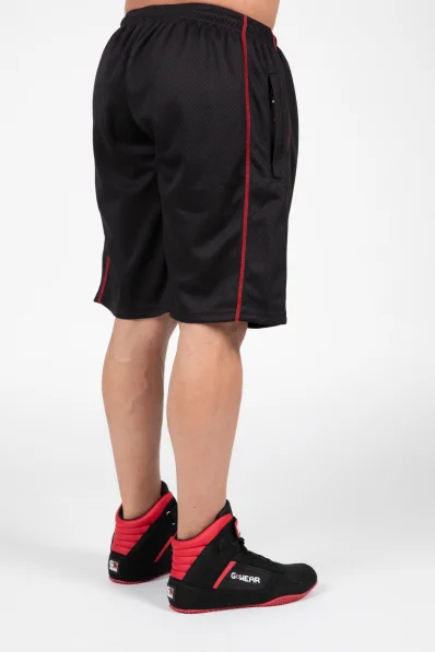 Gorilla Wear pánske šortky Wallace Mesh – čierna / červená 2