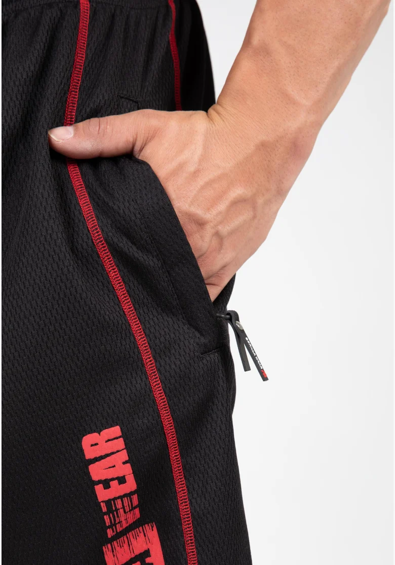 Gorilla Wear pánske šortky Wallace Mesh – čierna / červená