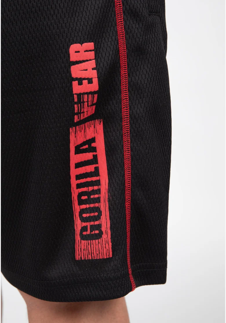 Gorilla Wear pánske šortky Wallace Mesh – čierna / červená