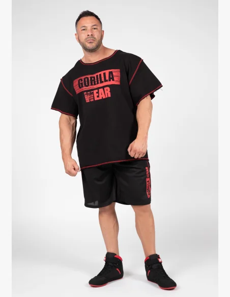 Gorilla Wear pánske šortky Wallace Mesh – čierna / červená