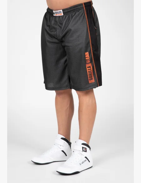 Gorilla Wear pánske šortky Wallace Mesh – sivá / oranžová