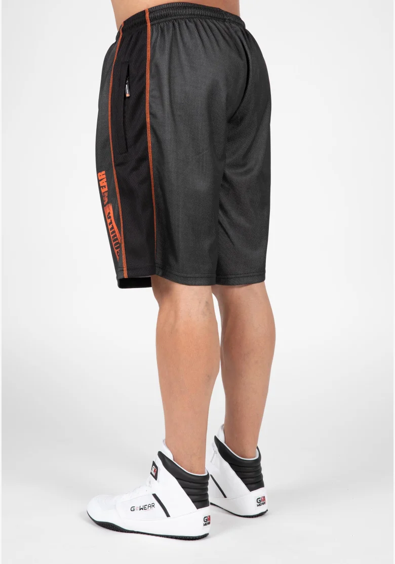 Gorilla Wear pánske šortky Wallace Mesh – sivá / oranžová