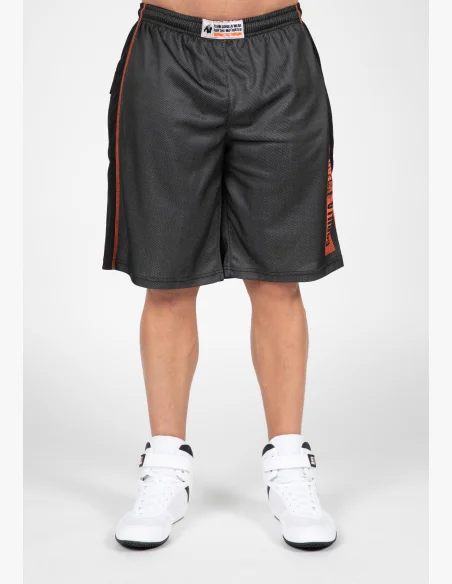Gorilla Wear pánske šortky Wallace Mesh – sivá / oranžová