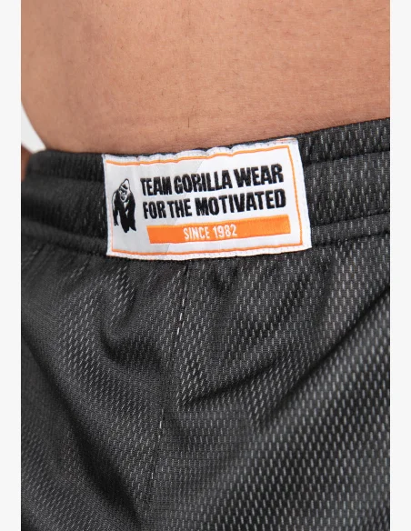 Gorilla Wear pánske šortky Wallace Mesh – sivá / oranžová