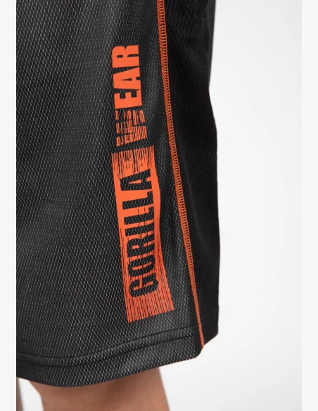 Gorilla Wear pánske šortky Wallace Mesh – sivá / oranžová