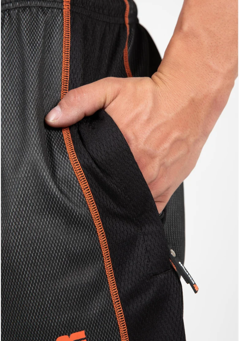 Gorilla Wear pánske šortky Wallace Mesh – sivá / oranžová