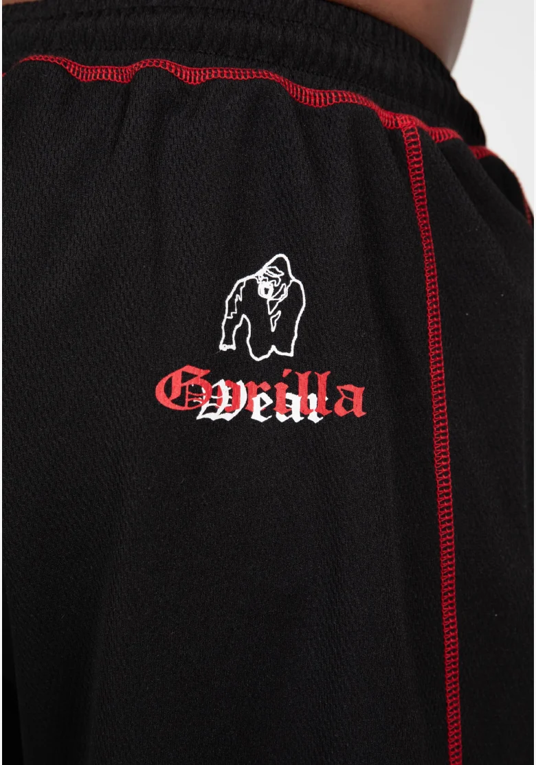 Gorilla Wear pánske šortky Marlow Mesh – čierna / červená