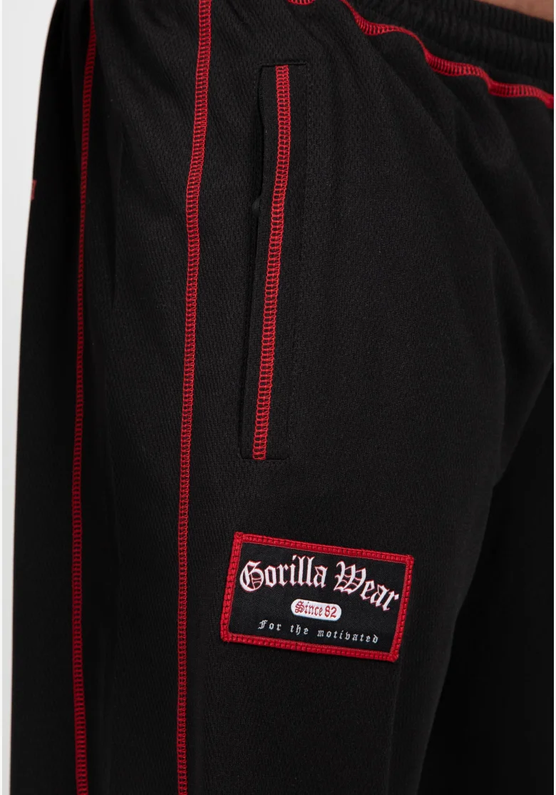 Gorilla Wear pánske šortky Marlow Mesh – čierna / červená