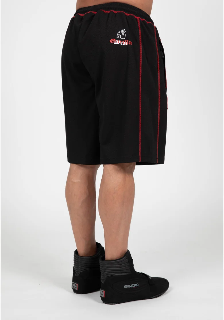 Gorilla Wear pánske šortky Marlow Mesh – čierna / červená