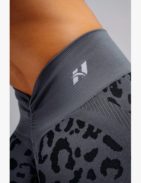 NEBBIA Kompresné push-up legíny s leopardím vzorom PRIMAL čierne