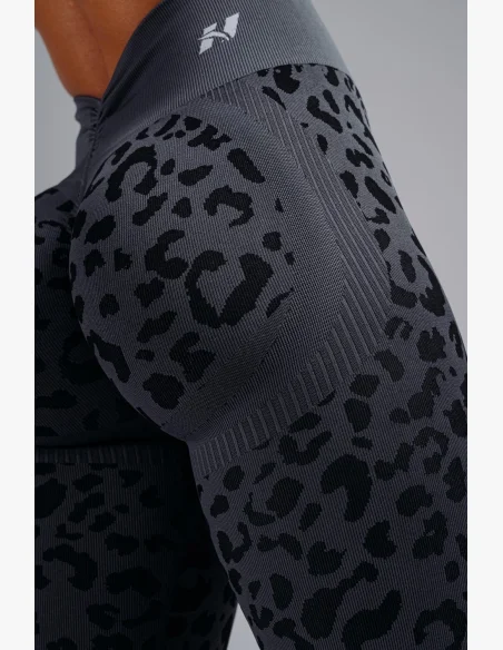 NEBBIA Kompresné push-up legíny s leopardím vzorom PRIMAL čierne