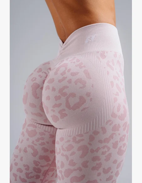 NEBBIA Kompresné push-up legíny s leopardím vzorom PRIMAL ružové
