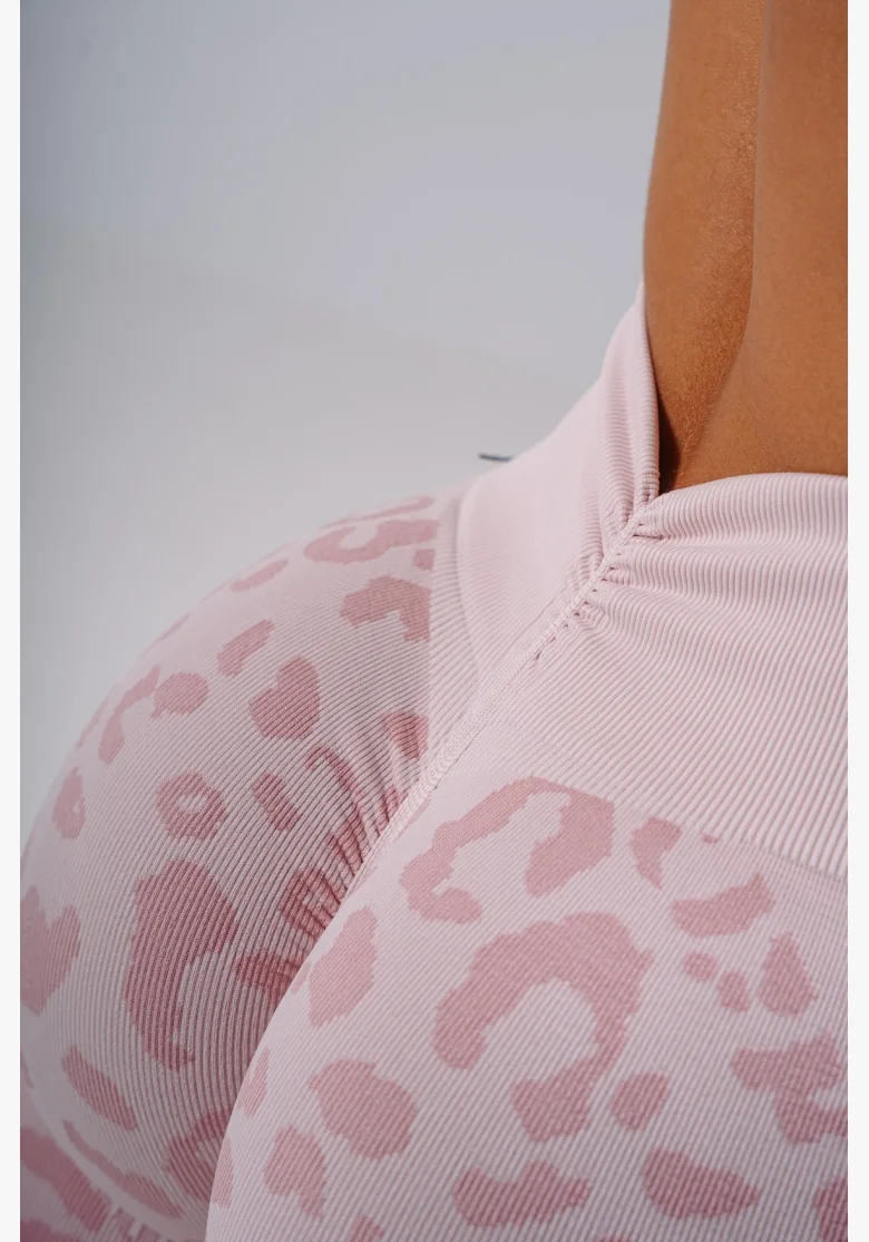 NEBBIA Kompresné push-up legíny s leopardím vzorom PRIMAL ružové