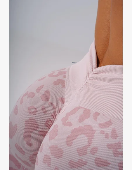 NEBBIA Kompresné push-up legíny s leopardím vzorom PRIMAL ružové