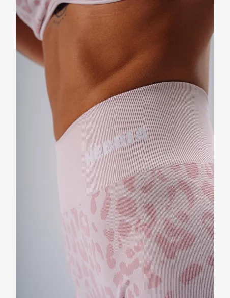 NEBBIA Kompresné push-up legíny s leopardím vzorom PRIMAL ružové