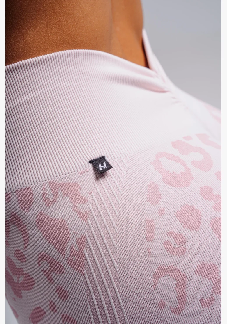 NEBBIA Kompresné push-up legíny s leopardím vzorom PRIMAL ružové