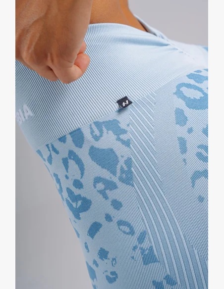 NEBBIA Kompresné push-up legíny s leopardím vzorom PRIMAL modré