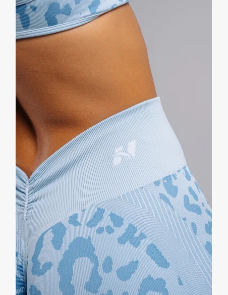 NEBBIA Kompresné push-up legíny s leopardím vzorom PRIMAL modré