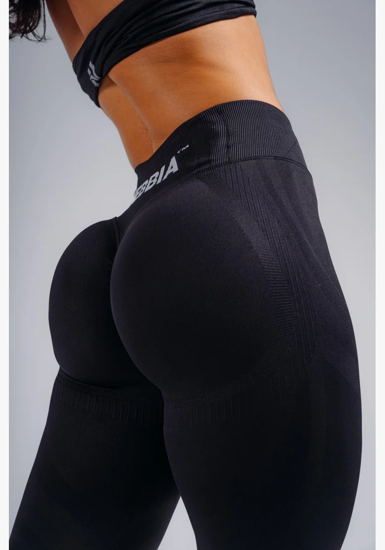 NEBBIA extra push-up legíny s vysokým pásom PRIMAL čierne