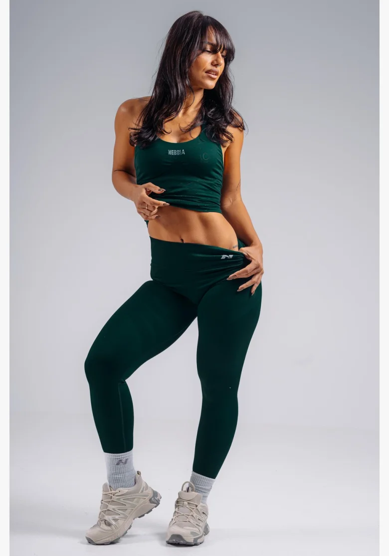 NEBBIA extra push-up legíny s vysokým pásom PRIMAL zelené