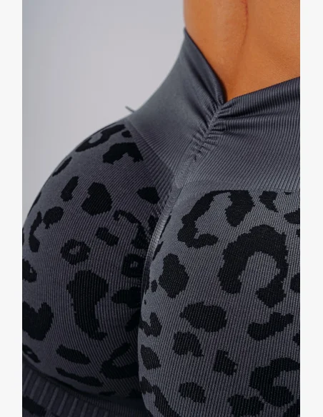 NEBBIA Kompresné push-up šortky s leopardím vzorom PRIMAL čierne