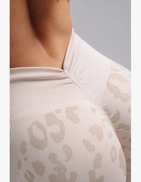 NEBBIA Kompresné push-up šortky s leopardím vzorom PRIMAL krémové