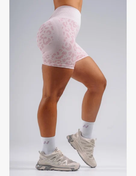 NEBBIA Kompresné push-up šortky s leopardím vzorom PRIMAL ružové