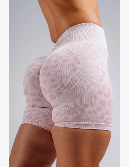 NEBBIA Kompresné push-up šortky s leopardím vzorom PRIMAL ružové