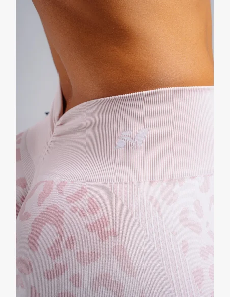 NEBBIA Kompresné push-up šortky s leopardím vzorom PRIMAL ružové