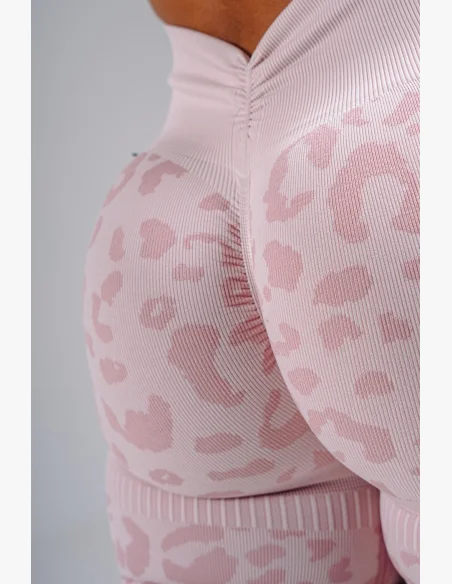 NEBBIA Kompresné push-up šortky s leopardím vzorom PRIMAL ružové