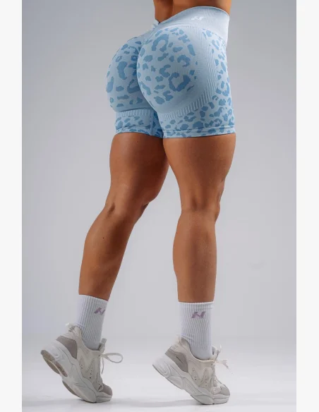 NEBBIA Kompresné push-up šortky s leopardím vzorom PRIMAL modré