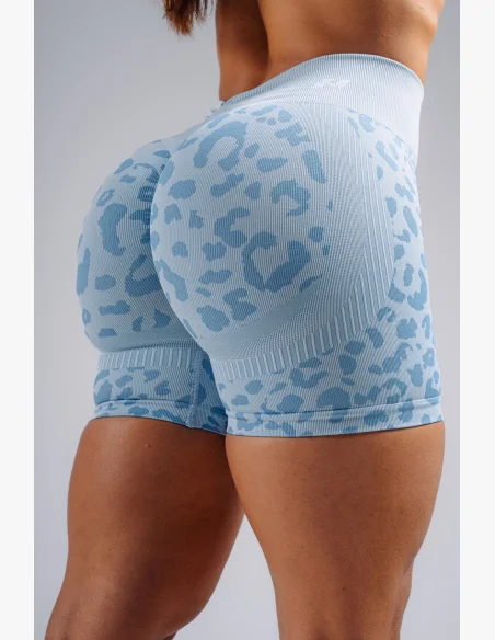 NEBBIA Kompresné push-up šortky s leopardím vzorom PRIMAL modré