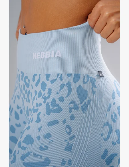 NEBBIA Kompresné push-up šortky s leopardím vzorom PRIMAL modré
