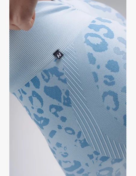 NEBBIA Kompresné push-up šortky s leopardím vzorom PRIMAL modré
