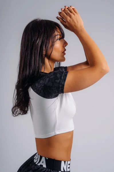 NEBBIA Crop top s leopardím vzorom '97 PRIMAL čierny 2