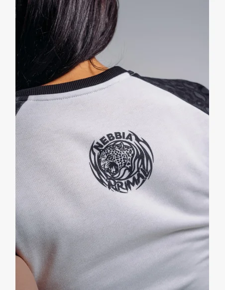 NEBBIA Crop top s leopardím vzorom '97 PRIMAL čierny