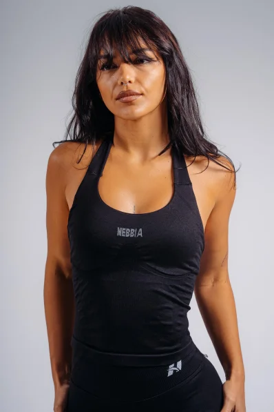 NEBBIA Halter top s vstavanou podprsenkou PRIMAL čierny