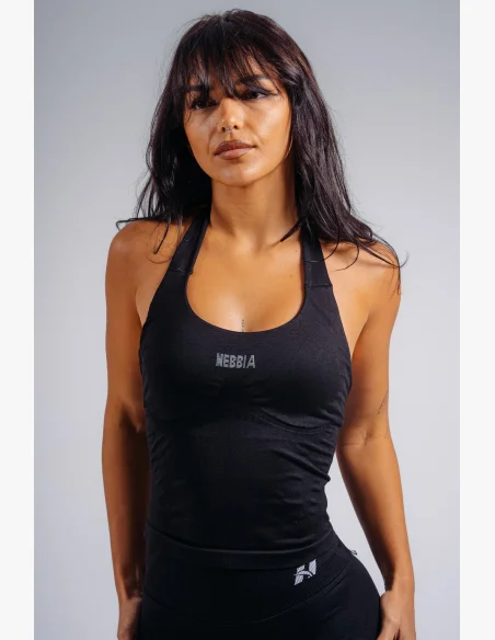 NEBBIA Halter top s vstavanou podprsenkou PRIMAL čierny
