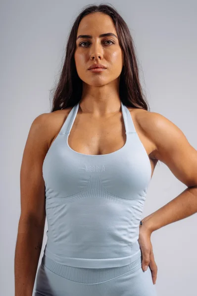 NEBBIA Halter top s vstavanou podprsenkou PRIMAL modrý