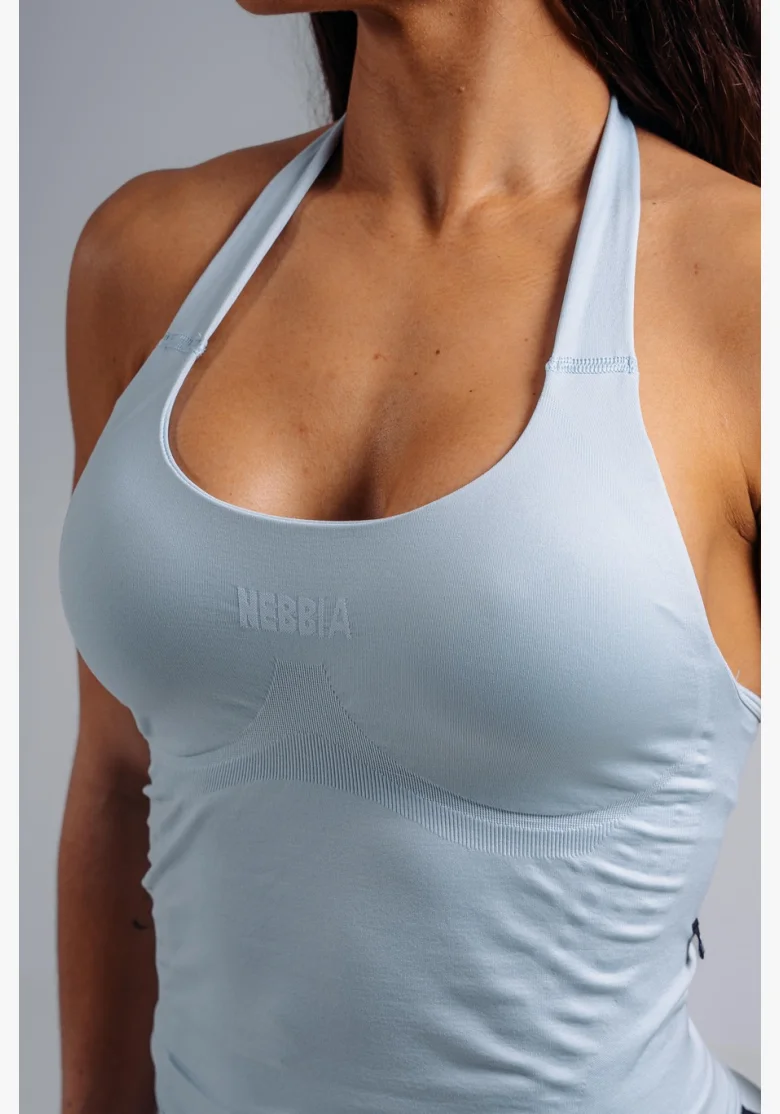 NEBBIA Halter top s vstavanou podprsenkou PRIMAL modrý