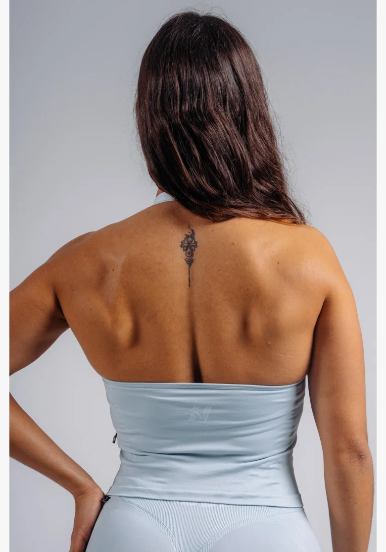NEBBIA Halter top s vstavanou podprsenkou PRIMAL modrý