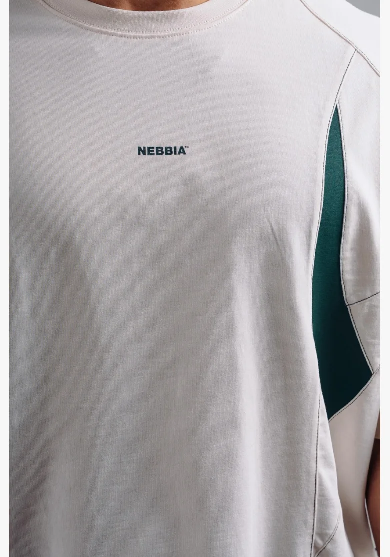 NEBBIA Oversized pump cover tričko PRIMAL biele