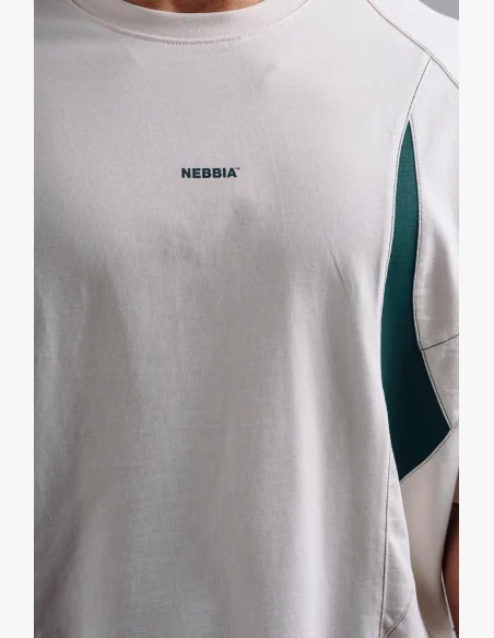 NEBBIA Oversized pump cover tričko PRIMAL biele