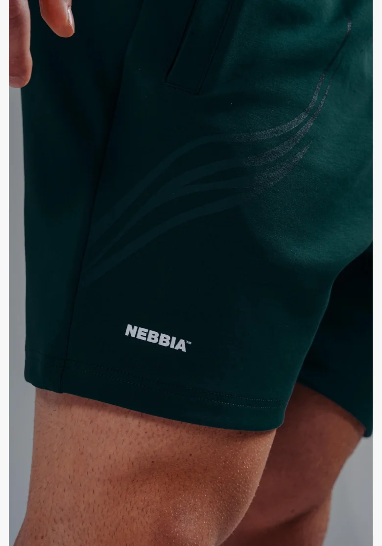 NEBBIA Oversized tréningové šortky PRIMAL zelené