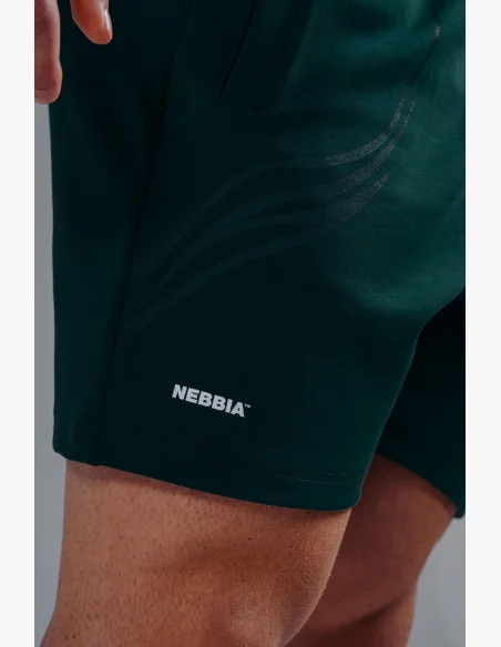 NEBBIA Oversized tréningové šortky PRIMAL zelené